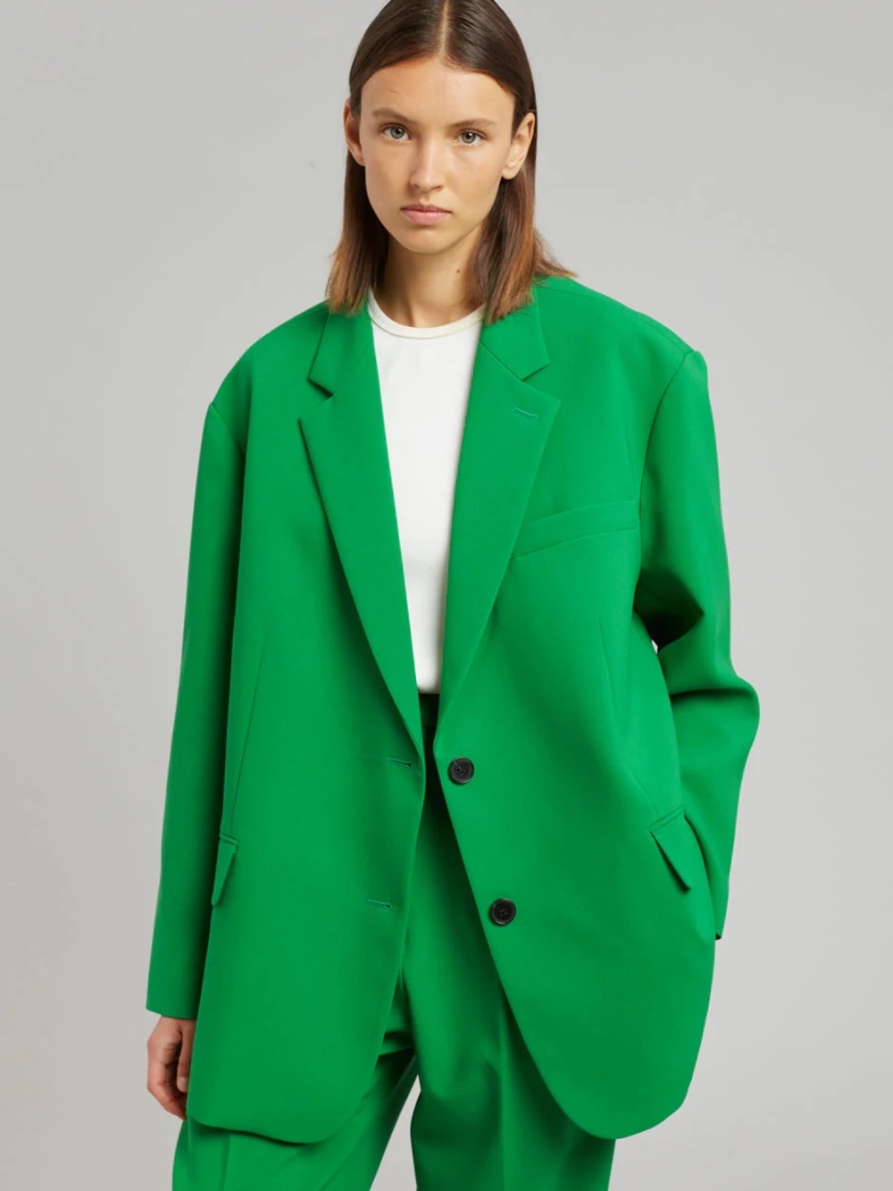 The Frankie Shop Oversized Bea Kelly Green Blazer